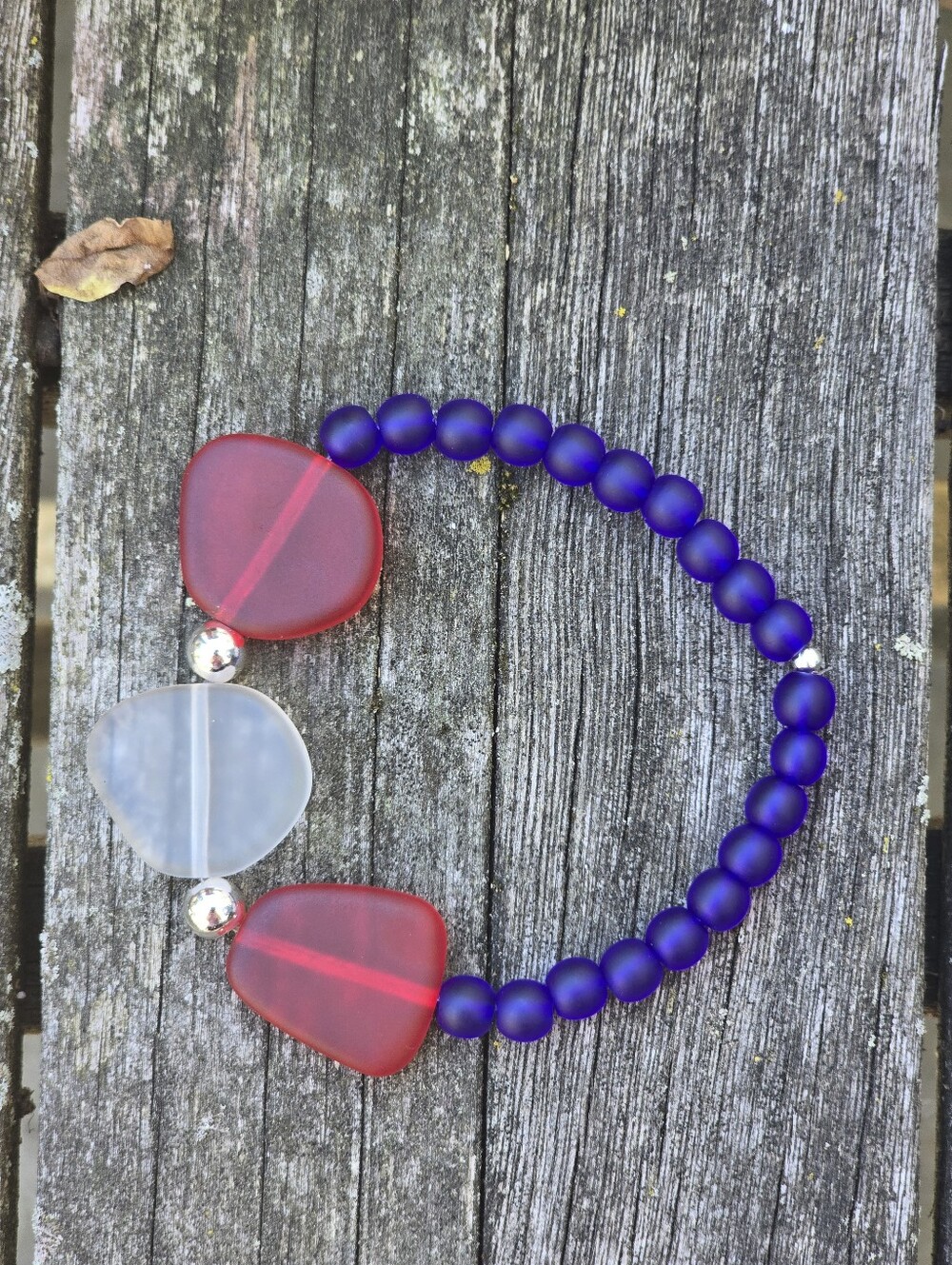 Patriotic Sea Glass Bracelet